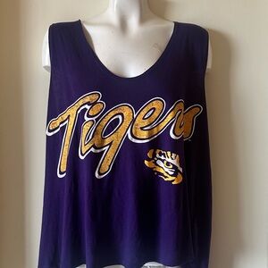 Russell NCAA LSU Louisiana State University Tigers Logo Purple Tank Top Shirt.